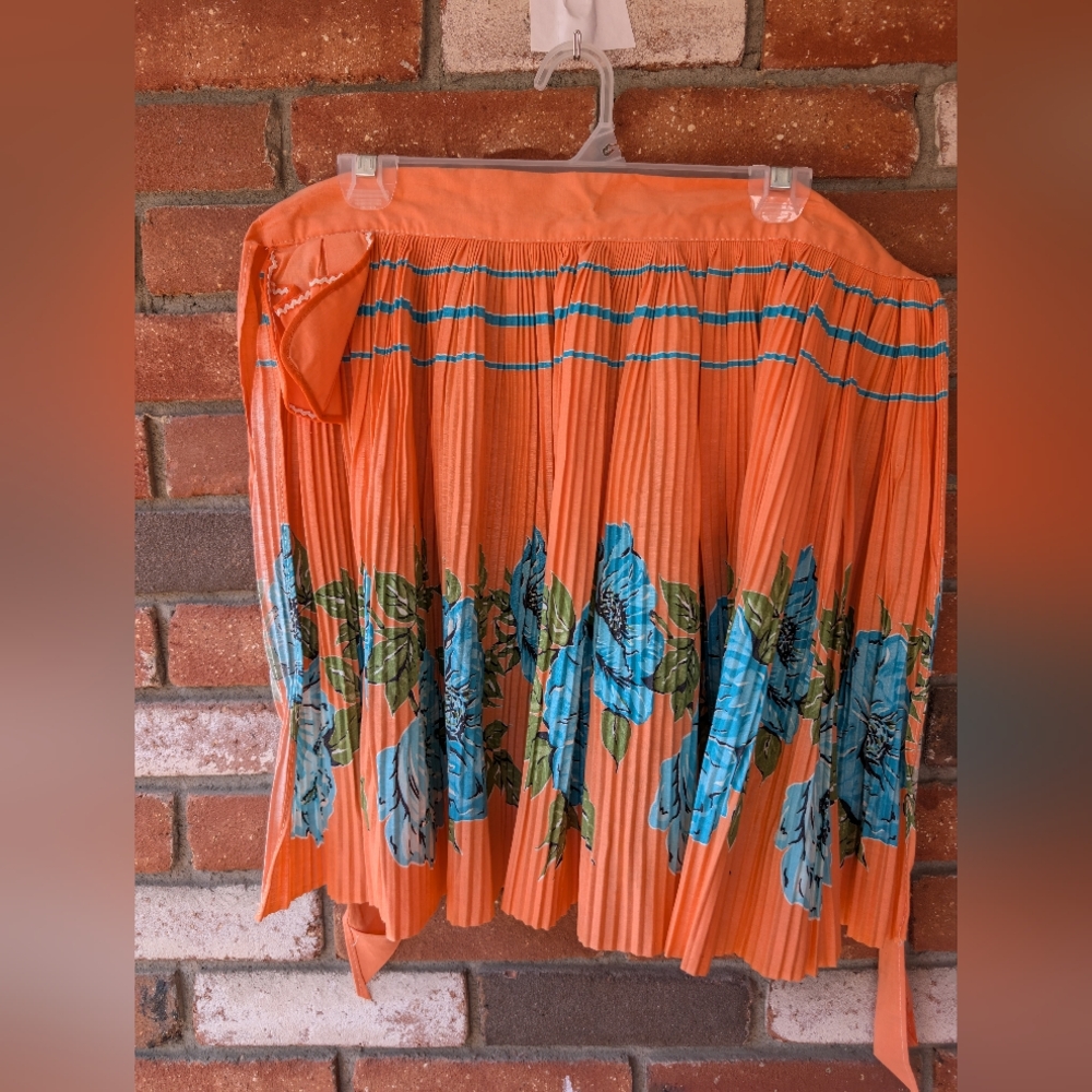 Vintage Orange Floral Apron